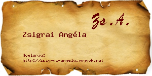 Zsigrai Angéla névjegykártya